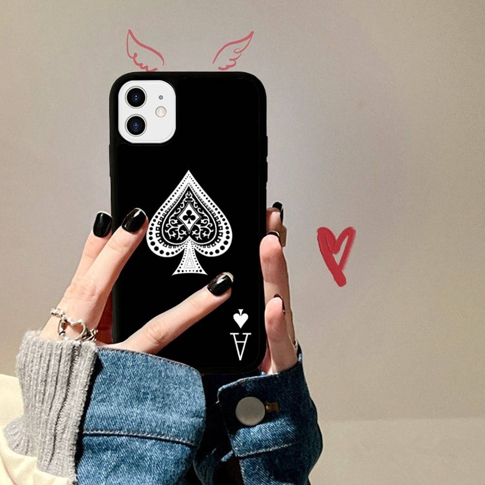 Poker Pattern Game Phone Case For IPhone 16 Pro Max 15 14 Plus 14 13 12 11 17 PC+TPU Cases Back Cover