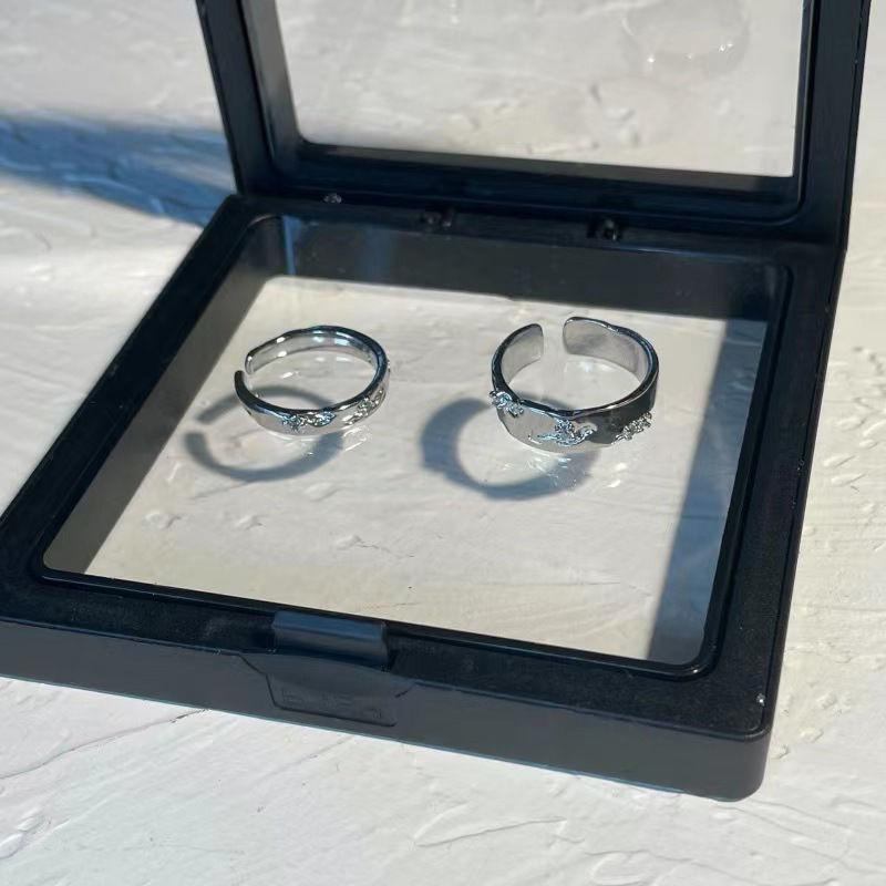 2Pcs Vintage Couple Rings Opening Knuckle Retro Silver Color Unisex Trendy Finger Ring Jewelry For Women Ring Set