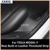 For TESLA MODEL Y Rear Built-in Leather Threshold Strip,Anti-scratch Wear-resistant Anti-stomping Dirty Modification Parts