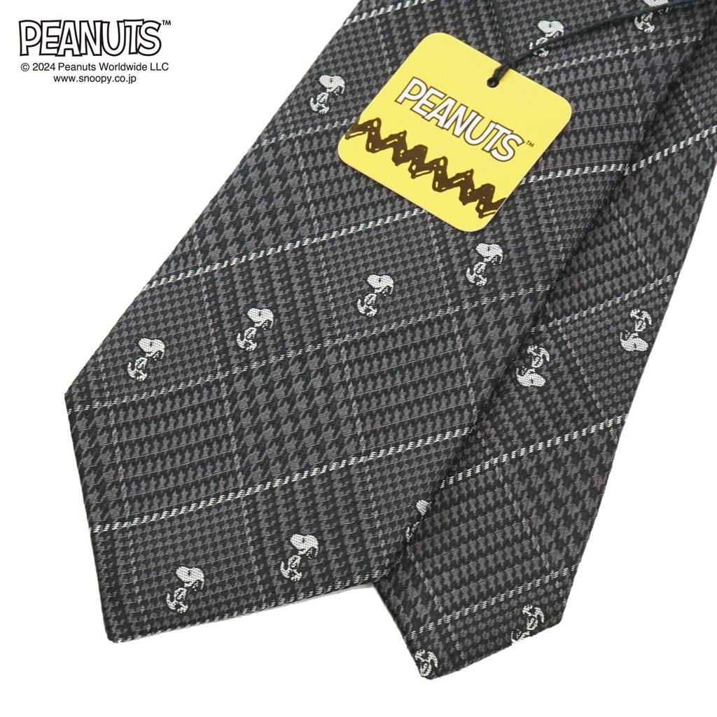 [Peanuts] PEANUTS Necktie, Snoopy Necktie 918306 Gray, Snoopy & Woodstock Character Necktie, Gift