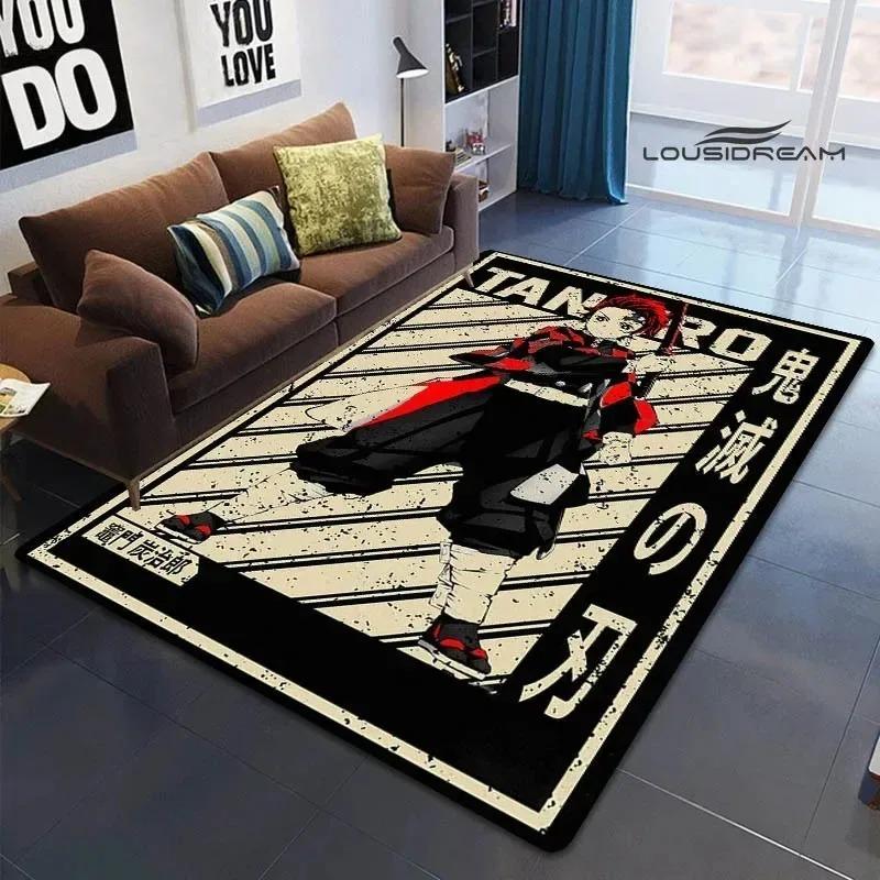 Demon Slayer Printed Carpet for Living Room Decoration Japanese Anime Bedroom Area Rug Non-slip Home Bathroom Floor Mat