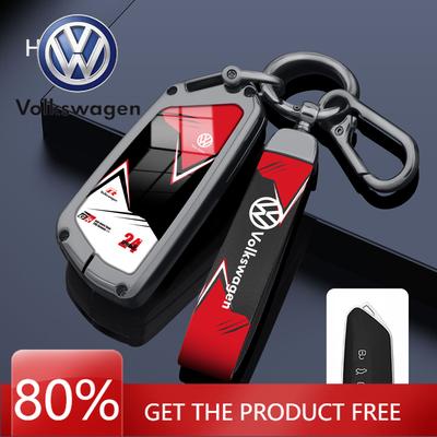 För VOLKSWAGEN VW Zinklegering Bil Läder Nyckelfodral Skyddsskal För Volkswagen VW Golf 8 MK8 ID-4 ID-6 A8 För Seat Leon FR MK4 Cu
