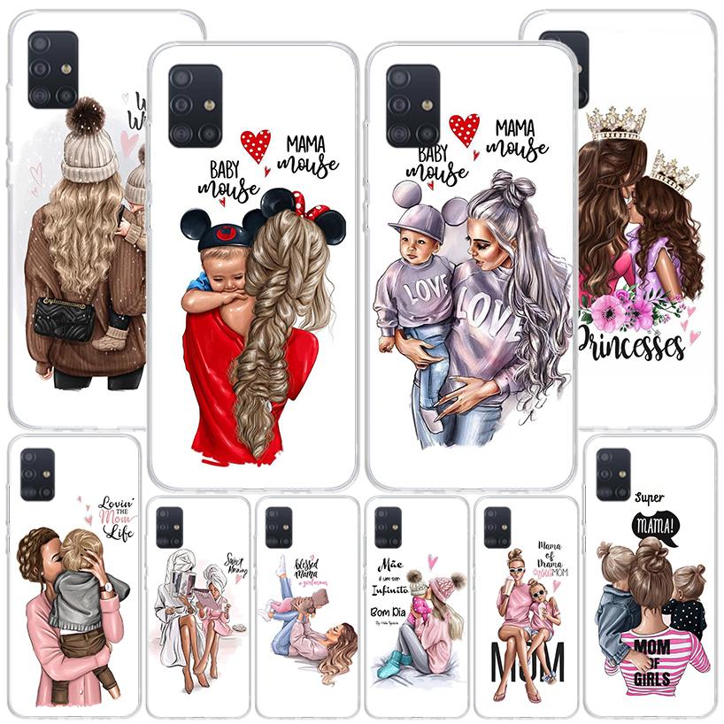 Baby Mom Girls Phone Case For Samsung Galaxy A52 A32 A22 A12 A51 A31 A50S A30S A20S A10S Note 20 Ultra 10 Plus S10 A72 A71 Galax