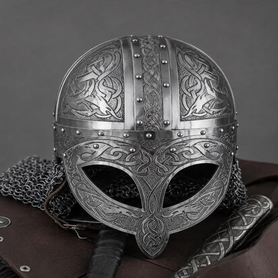 Viking Helmet with Chainmail Aventail Handmade Steel Norse Warrior Helmet for Cosplay Collectors
