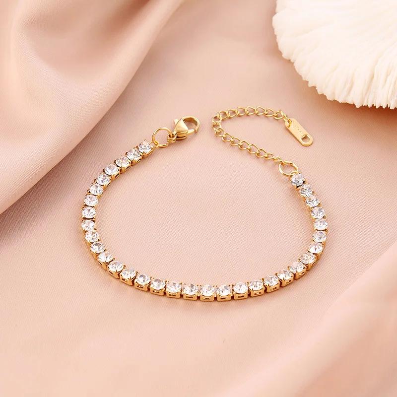 2026 New In Stainless Steel Bracelet For Women Adjustable Tennis Braclet Luxury Zirconia Braslet Girlfriend Gift Pulsera Femme