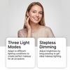 [Moonlight White] Three-Tone Lighting-PU Folding Mirror Daily Foldable Makeup Mirror Portable Simple Pocket Mirror