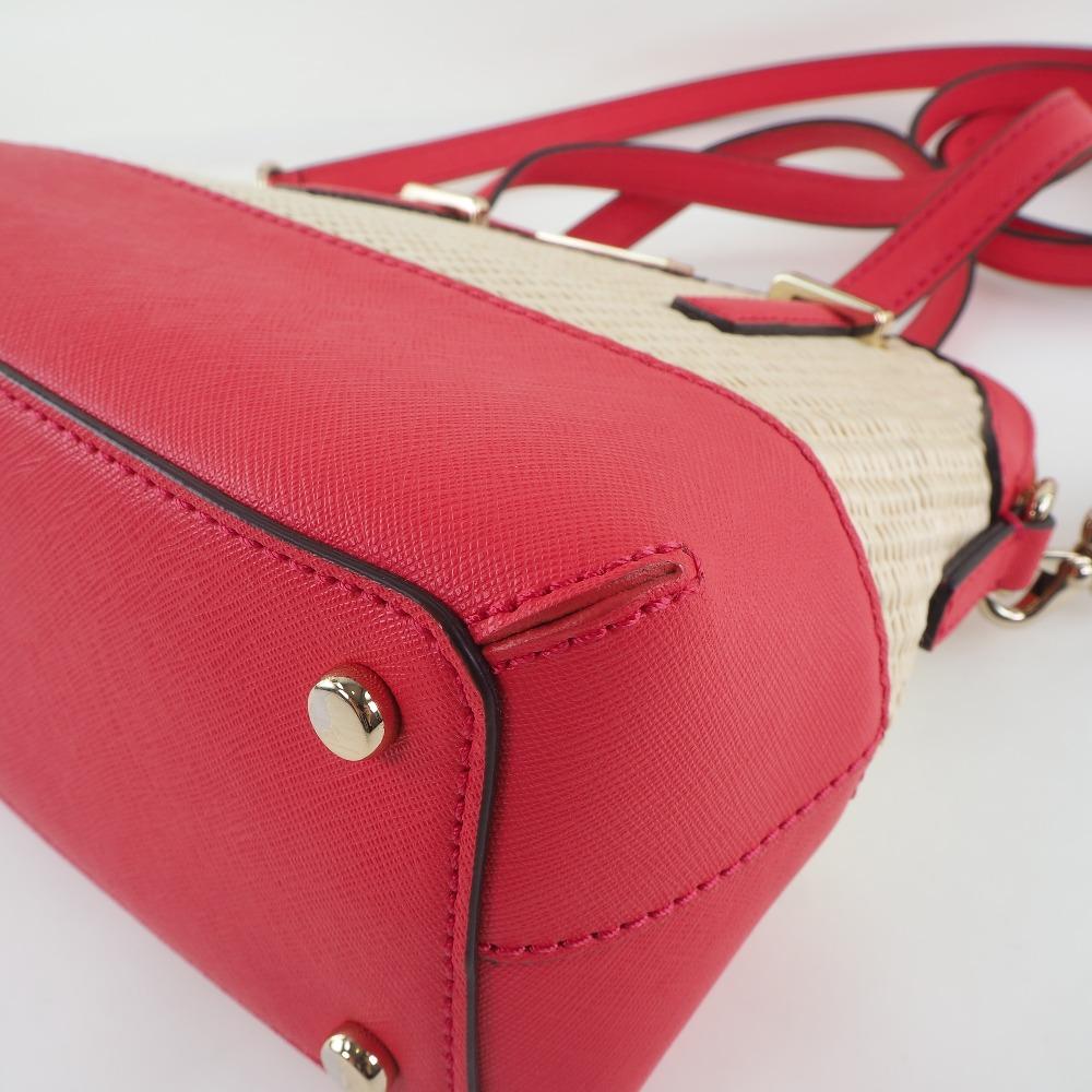 Kate Spade CEDAR STREET STRAW SMALL MAISE Shoulder Bag 2wayShoulder Red/beige leather Women Used