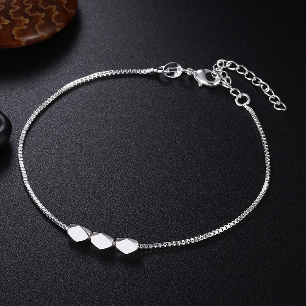 Charm Copper 8 Inches Fine Simple Bead Chain Bracelet Women Fashion Party Jewelry Engagement Gift