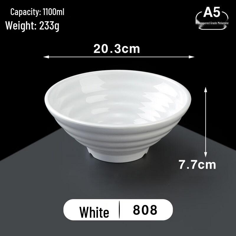 A5 Melamine Imitation Porcelain 8-inch Soup Bowl (Pack of 10)