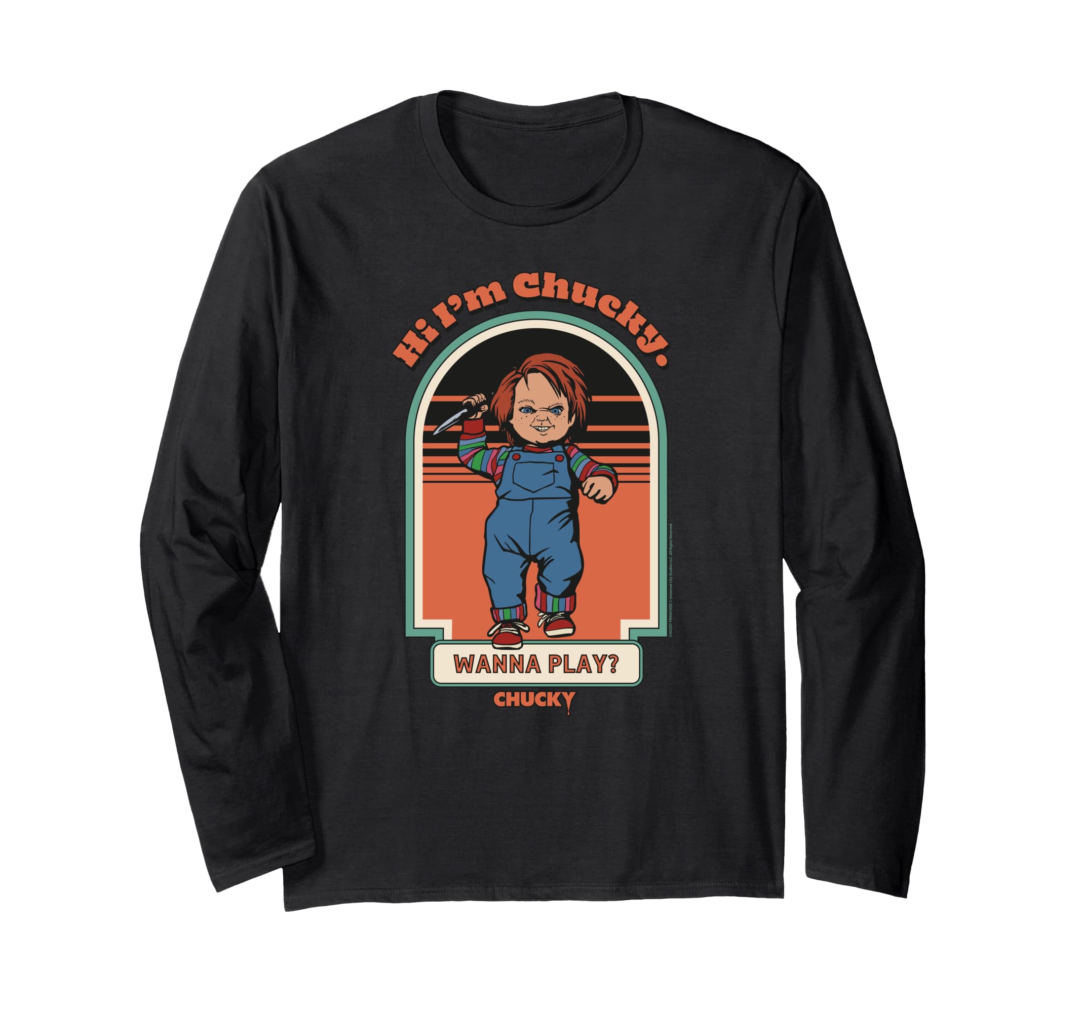 

Chucky Hi Chucky Wanna Play Винтажная футболка с длинным рукавом I m чёрный