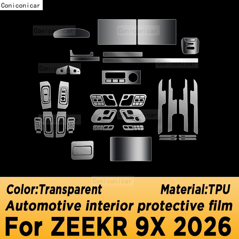 For ZEEKR 9X 2026 Panel Dashboard Navigation Automotive Interior Protective Film TPU Anti-Scratch Accessories