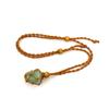 Adjustable Hand-Woven Crystal Stone Necklace with Net Bag Pendant