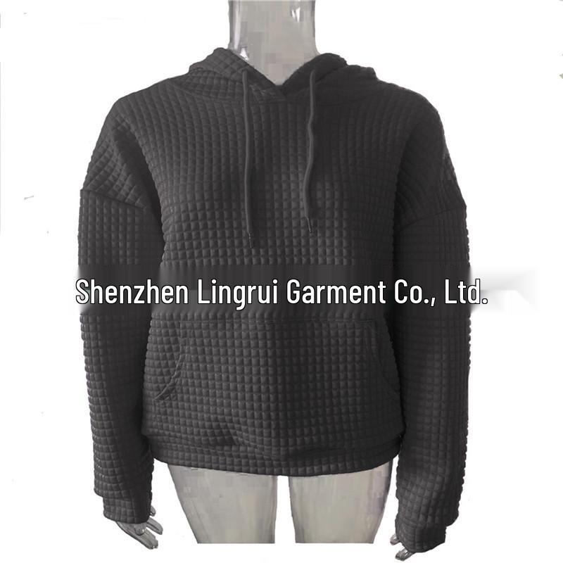 Women's 2023 Loose Pullover Hoodie with Kangaroo Pocket, Long Sleeve, Drawstring, Drop Shoulder