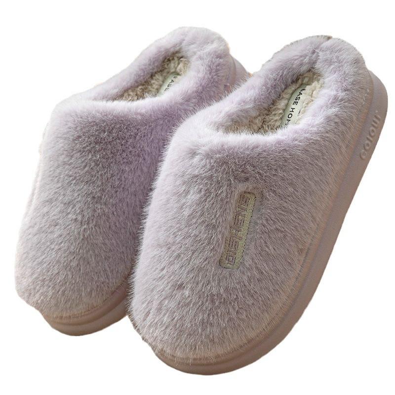 Cotton slippers women spring and autumn winter plush non-slip home use home indoor warmth couple winter men