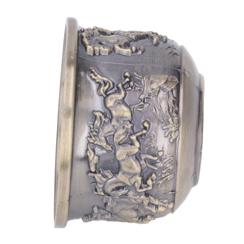 Bronze Weinkelch Retro-Stil Pferd zum Erfolg Muster Metallweinglas Handgefertigt Kommunion