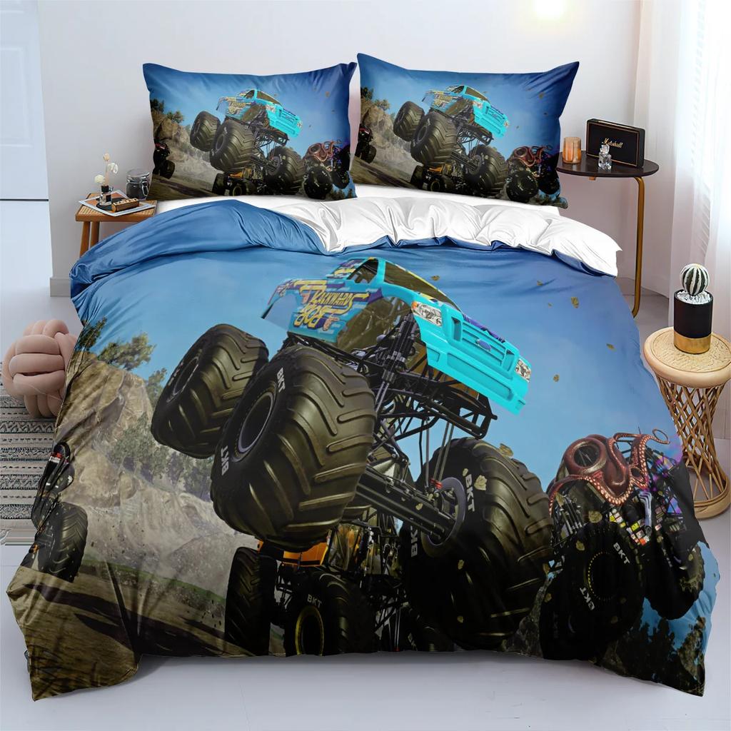 Monster Jam Truck 3D Printed Duvet Cover Pillowcase Bedding Set Twin Full Queen King Size For Bedroom Decor