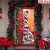 Housse de porte d'entrée de Noël Mignonne Réutilisable Imperméable Quatre Chats Bannière de porte de Noël Décor de fête Pour Intérieur Extérieur Bureau