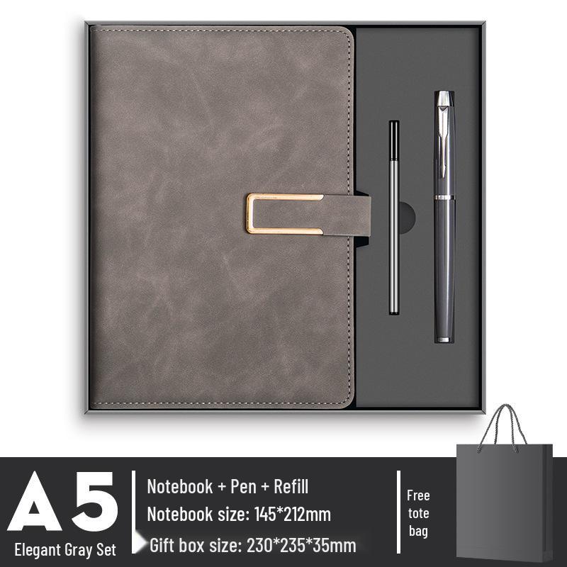 Conjunto de Cadernos A5 de Luxo: Caixa de Presente Diário de Negócios Personalizável com Opção de Impressão de Logotipo