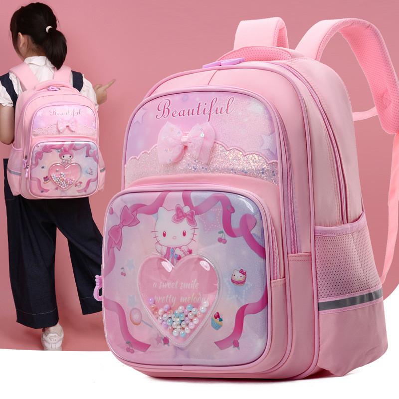 Adorable Cartoon Backpack For Kids Breathable Pu Material School Bag With Curved Straps
