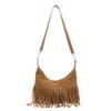 2025 New Fashion Design Fringed Bag Retro Matte Leather Crossbody Texture Large Capacity Women's Shoulder Bag