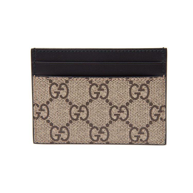 GUCCI Canvas With Leather Card Holder Card Holder Men's Ebony & Black 451277-K541N-8666