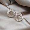 Korea  Fashion Jewelry Luxury Zircon Delicate Round Earrings Micro Inlay High Quality CZ Earrings Ladies Simple Stud Earrings