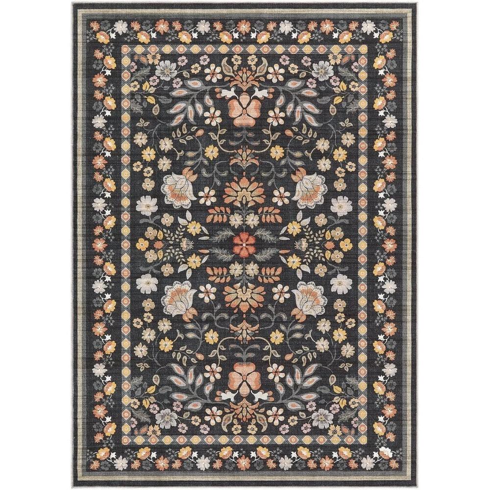 Living Room Carpet  Bedroom Bedside Floor Mat Machine Washable Carpets Spring Flowers Plant Retro Home Decoration Rug