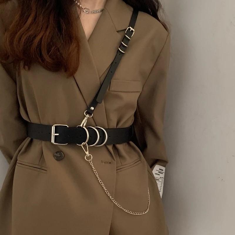 Waist decorative chain tassel waist belt punk style personalized matching skirt punk belt чёрный