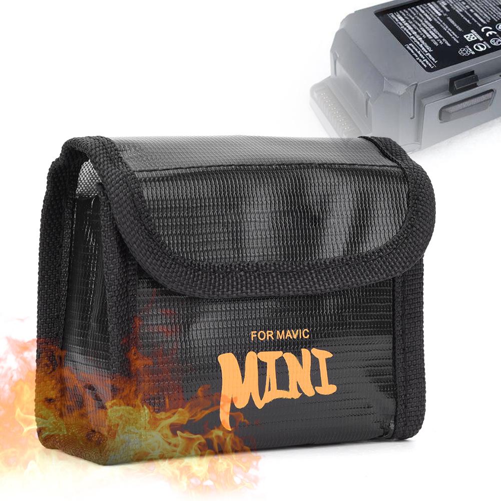 High Temperature Resistance Explosion Proof Lithium Battery Case Safety Bag for Mavic Mini(Black )
