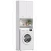 Washing Machine Cabinet with 2 Doors 66 X 24 X 191 Cm White