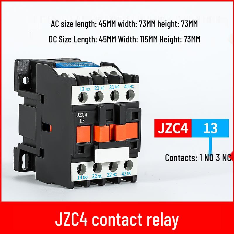 JZC4-22/31/40/04/13 Intermediate Relay, 16A, 220V AC/DC, 2 NO + 2 NC Contacts