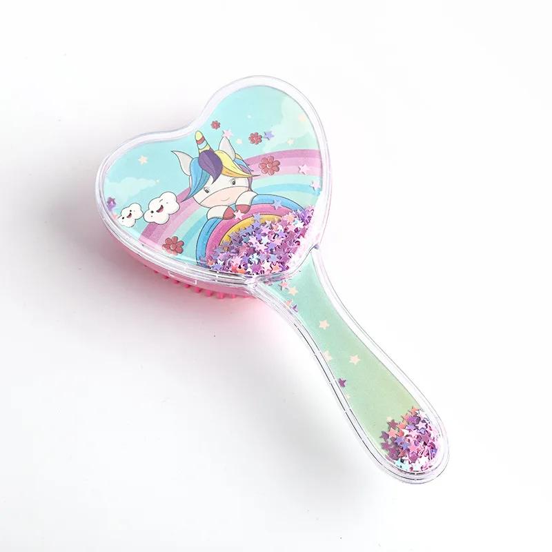 Mini Cute Cartoon Unicron Hair Brush for Young Kids Girl Shiny Squein Sweet Toddler Massage Comb Portable Travel Baby Hair Brush