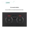 Black 16A German Standard Socket Panel with Double USB + Type C, Concealed European Installation
