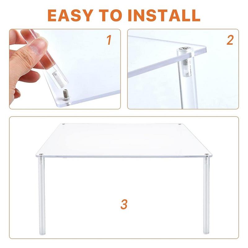 Acrylic Cake Display Stand Clear Cake Holder Square Dessert Display Riser 3 Pcs Cupcake Stand Acrylic Cake Display Stand For
