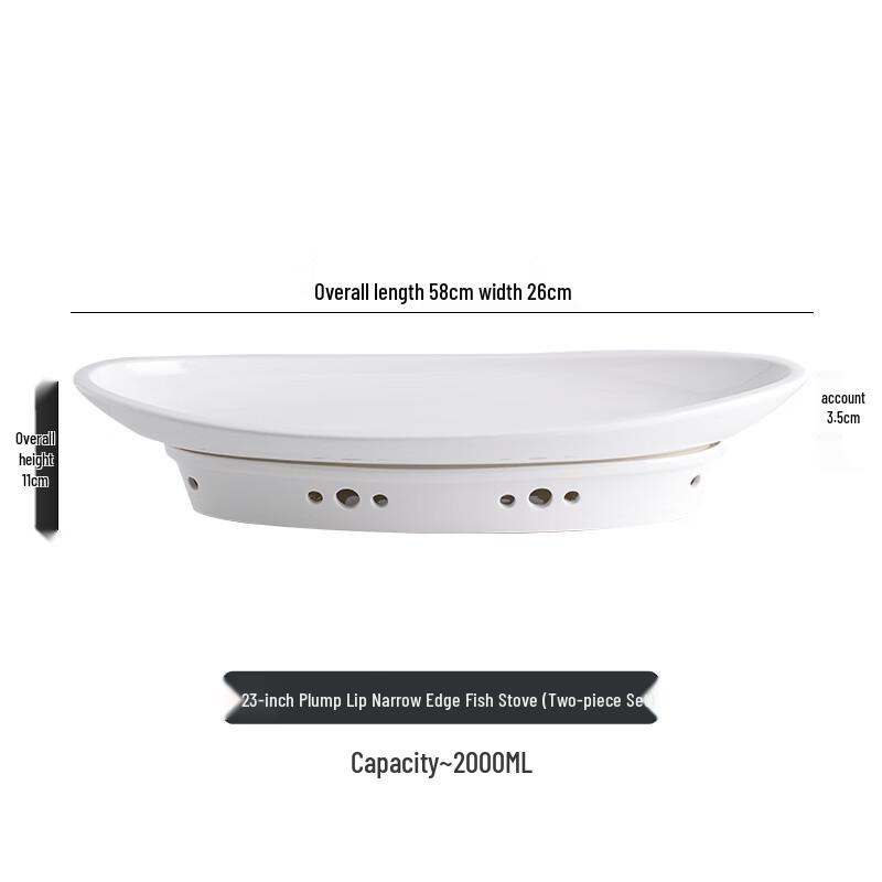 Nordic Ceramic Heated Fish Serving Plate