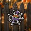 Creative Festival Wall Art Wooden Halloween Door Hanger Sign, Spider Web Hanging Trick Durable Wood Craft Decoration or Treat Plaque, Rustic Farmhouse
