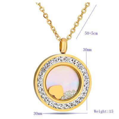 Cadou capabil de Ziua Mamei: Colier lanț claviculă din oțel inoxidabil golit cu strasuri, oțel titan 20MM