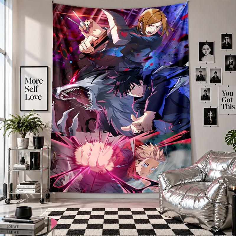 Wall TapestryJujutsu Kaisen Art Hanging Cloth Decorative Background Cover for Room Decoration