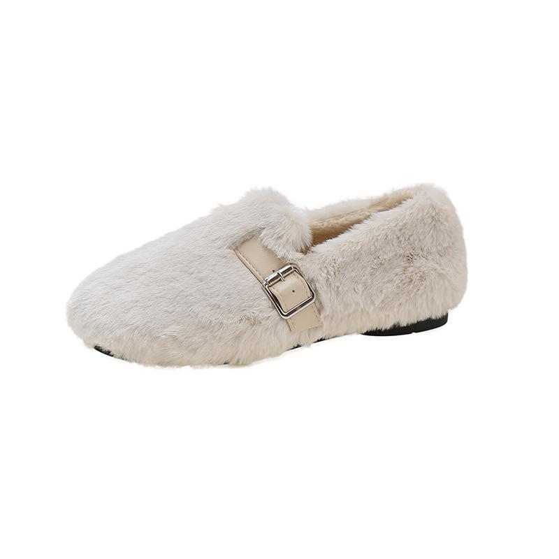 Mao Mao Shoes Women's Winter Flat-bottomed New Lazy Shoes Cotton Shoes Warm Doudou Women's Shoes