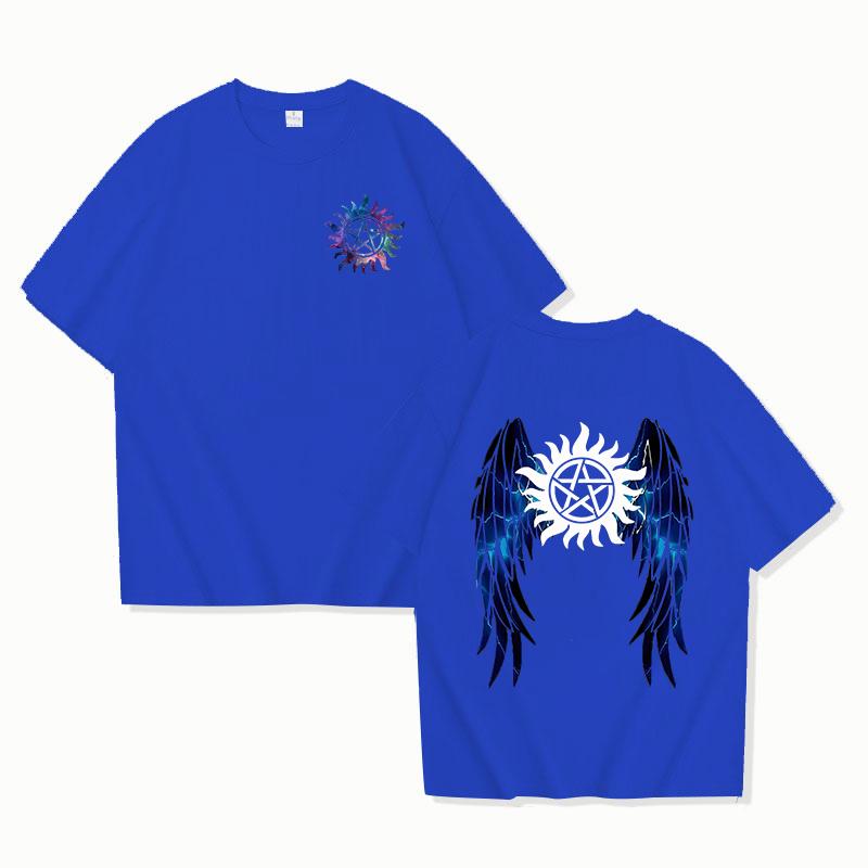 New Supernatural Print T Shirt Short Sleeve O Neck Loose Women Men Summer Cool T Shirt Tee Personality Shirt Tops Tees