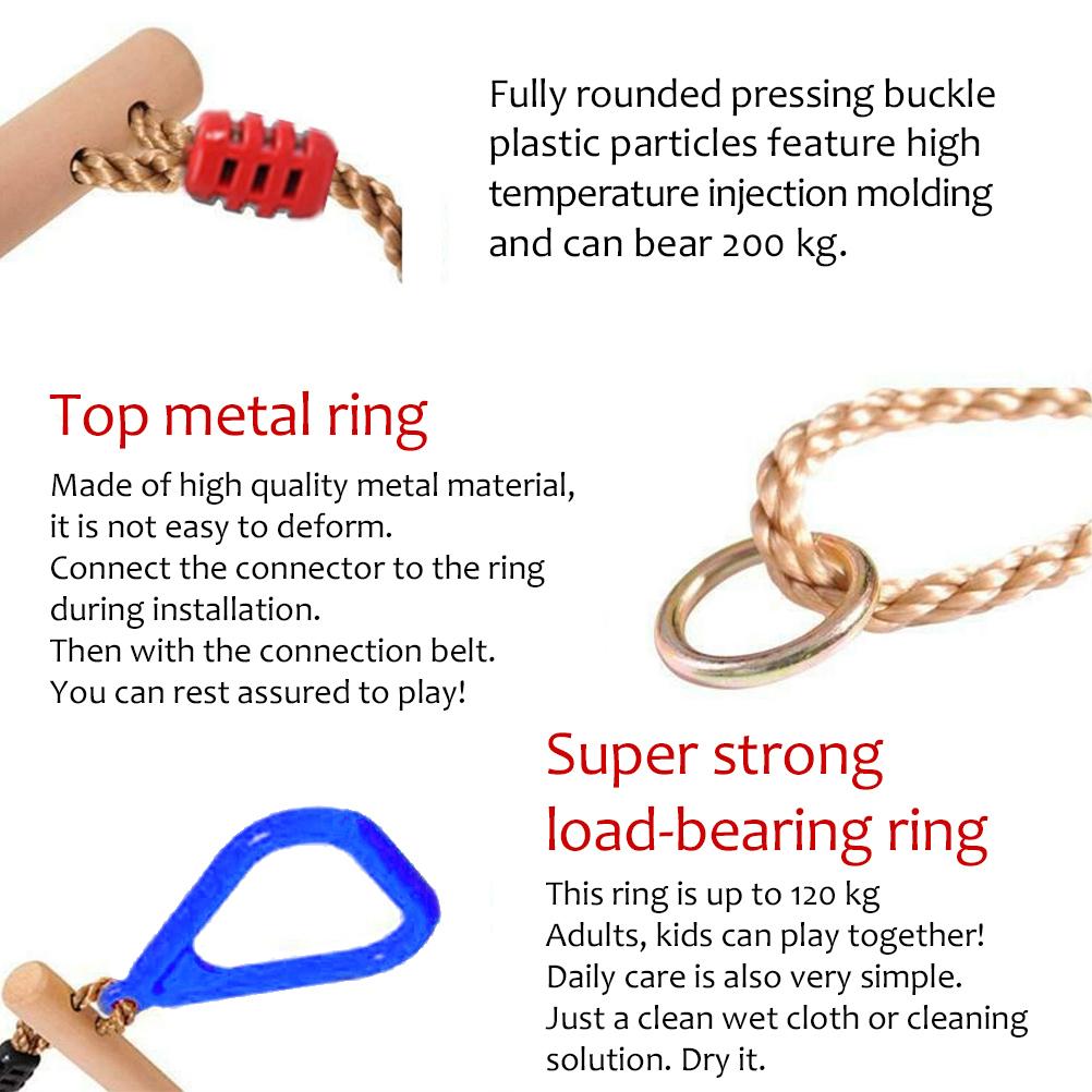 Swing Outdoor Children 120 kg Load Capacity Multifunctional Children"s Wooden Trapeze Swing Gym
