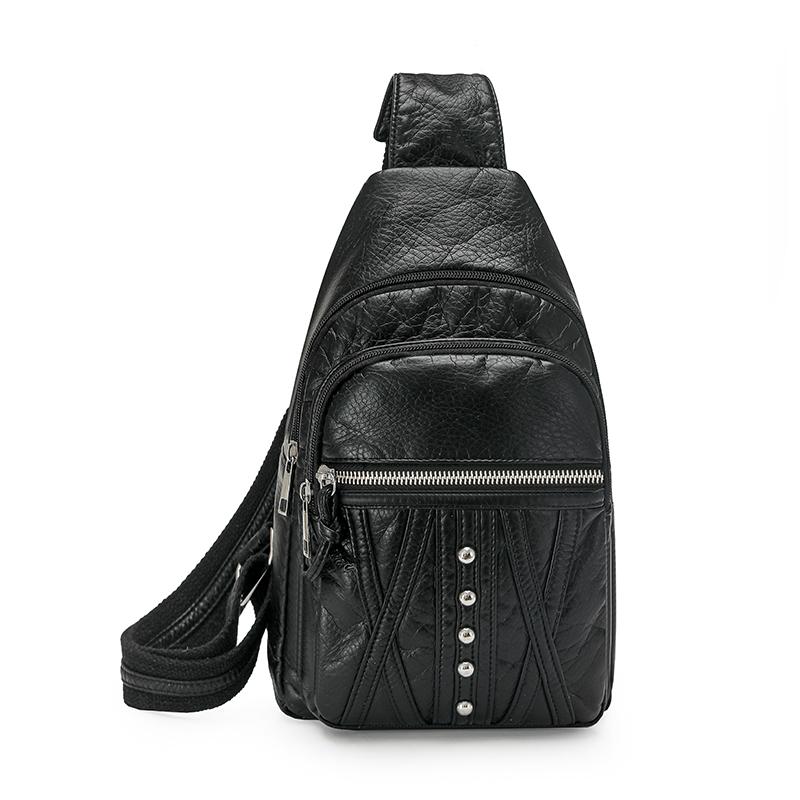 Women's Shoulder Bag PU Chest Bag Lightweight Travel Crossbody Bag