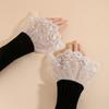 Flower Lace Fake Cuffs Pleated False Cuff Sleeve Cute Horn Cuffs Decoration  Shirt Decoration