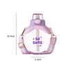 500ML Transparent Flat Water Bottle With Straw BPA Free Cute Summer Portable School Children Fall-proof Plastic Cups