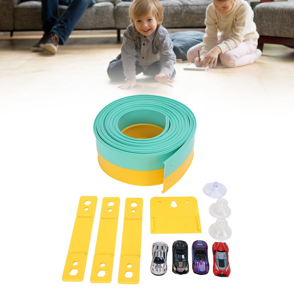 ible Race Car Track Rolls Up Portable   Track Racetrack Toy with 4 Cars for 3 To 10 Years Old Boys