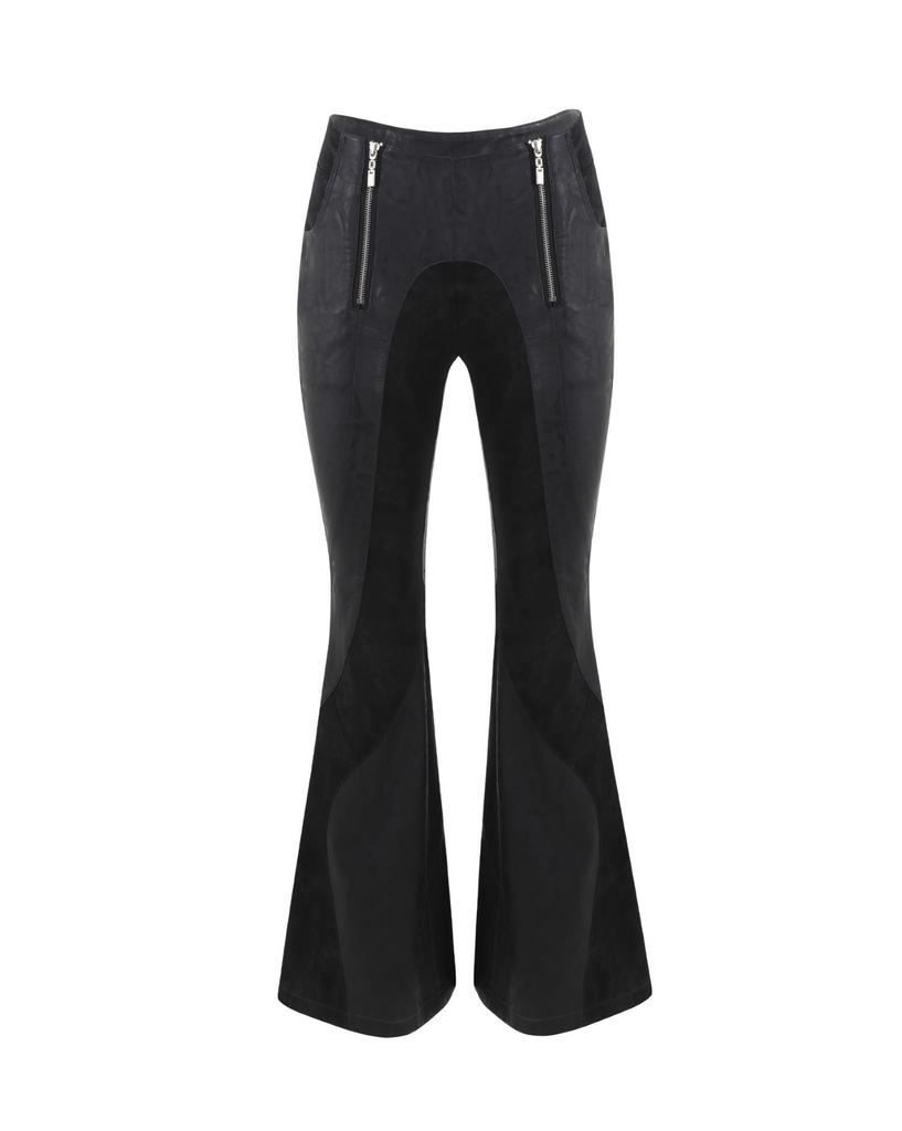 Nogtabeu Curve Panel Flare Leather Pants