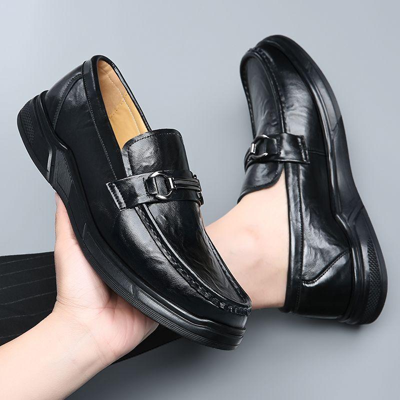 Soft Genuine Leather Shoes Mens Loafers Flat Brand Male Footwear Soft Business Dress Shoes Man Party Shoes
