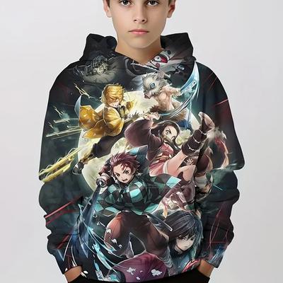 Anime Muster 3D Druck Jungen Casual Kapuzenpullover Mit Kapuze Langarm Sweatshirt Für Frühling Herbst Kinder Hoodies Outdoor Tops