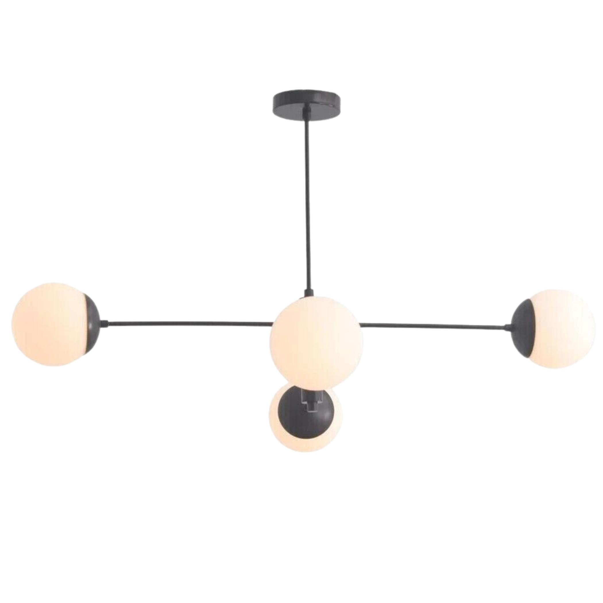 

Люстра 4 Light Globe Mid Century Black Brass Sputnik Light Fixtur