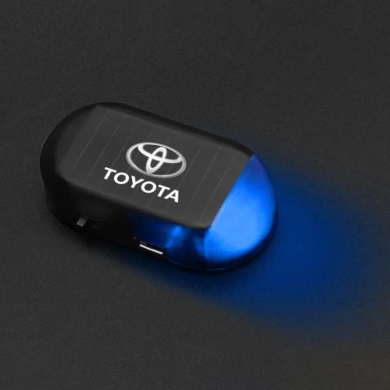 LED Solar Powered Fake Security Light Simulated Car Led Warning Light For Toyota Corolla Yaris Chr Auris RAV4 Camry Highlander